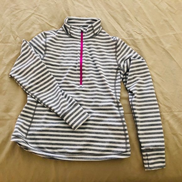 Lucy Tops - Lucy Jog for Joy Half Zip Striped Pullover SZ S